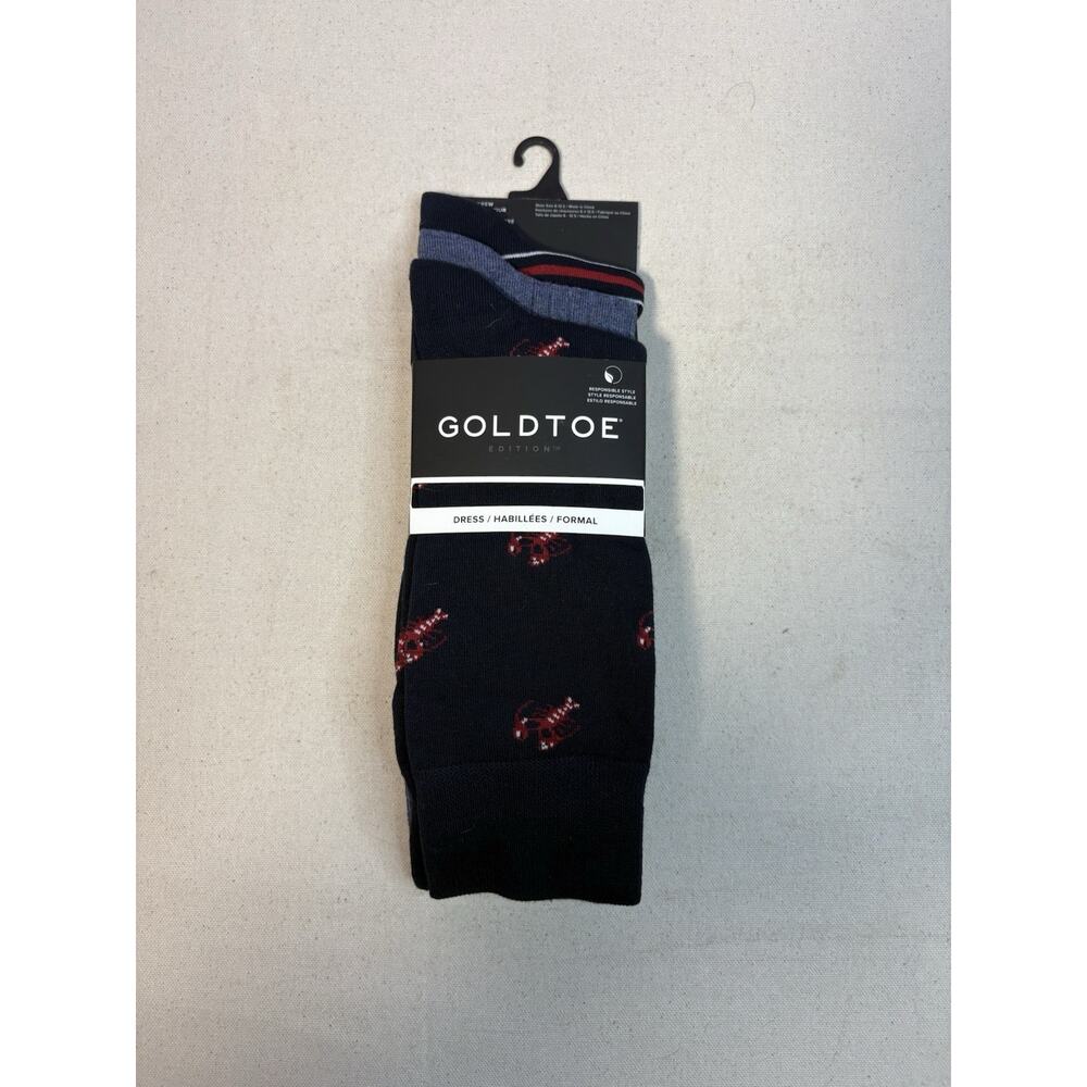 Lot of 3 Packs of Gold Toe Dress Crew Socks NEW (9 Pairs) Lot #2 - Picture 4 of 6